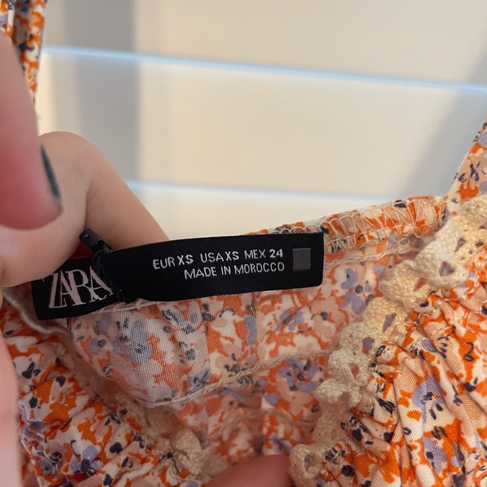 Nwt! Zara Printed Elasticized Dress Multicolored - image 3